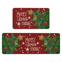 2PCS Christmas Floor Mats Set – Non-Slip Rugs for Kitchen Bathroom Living Room and Doorway Style 3