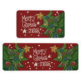 2PCS Christmas Floor Mats Set – Non-Slip Rugs for Kitchen Bathroom Living Room and Doorway Style 3