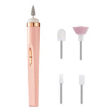 Portable Nail Drill Pen USB Electric File with 5 Grinding Heads Pink