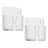 2 PCS No Drill Wall Phone Holder Clear Phone Stand for Home Transparent