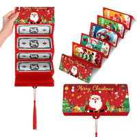 10-Slot Foldable Christmas Red Envelope Holder with Gold Foil Stamping – Holiday Money Gift Envelope Organizer Red