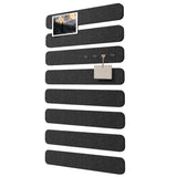 8 PCS Self Adhesive Felt Display Strips with 35 Push Pins for Wall Decor Black