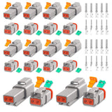 10 PCS For Deutsch DT 2 Way Pin Male/Female Electrical Connector Plug Waterproof