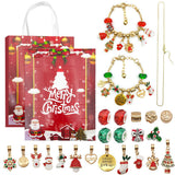 24 DAYS Christmas Advent Countdown Calendar Bracelets Set DIY Charm Bracelet Making Kit Style 1