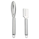 2Pcs Stainless Steel Fish Scaler Brush Scale Scraper Tool
