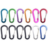 12PCS Pack Small D-Ring Carabiner Clip Lightweight Aluminum Key chain for Hiking Camping