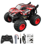 RC Dinosaur Monster Truck 1:20 Scale Toy with Lights and Music Red