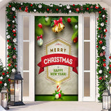 Christmas Door Cover Background Cloth Porch Backdrop Banner for Home Holiday Party Decoration Style 1