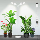 Grow Lights Dual Head LED Adjustable Height 134 to 170 cm for Indoor Plants White