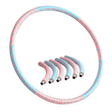 6 Sections Adjustable Fitness Hula Hoop Detachable Home Exercise For Adults Pink