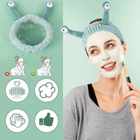 Face Wash Headband Snail Spa Makeup Hair Bands Cartoon Cute Elastic Headband Hair Accessories Green
