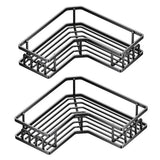 2PCS Carbon Steel Corner Caddy Adhesive Shower Shelf for Bathroom