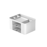 Multi-Functional Pen Organizer with 2 Drawer Office Art Supplies Holder for Desk White