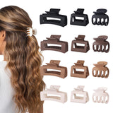 12 Pcs Hair Clips for Women 3 Styles Small Medium Large Claw Clips for Thin Thick Curly Hair