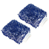 2PC Microfibre Wash Mitt Car Washing Detailing Cleaning Blue