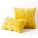 2PCS Velvet Stripe Cushion Covers Decorative Throw Pillow Cases for Sofa & Home Decor Yellow