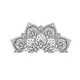 Half Mandala Decals Wall Sticker Home Rooms Yoga Art Decor Black