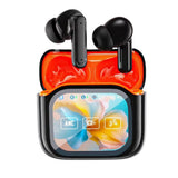 Wireless Bluetooth 5.4 AI Translation Earbuds with LCD Touchscreen 150-Language Real-Time Translation Orange