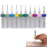 10 PCS 0.1 to 1.0 mm Tungsten Carbide Micro Drill Bit Set for PCB Crafts