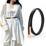 Women's Casual Belt PU Leather Vintage Adjustable 72-94cm Black