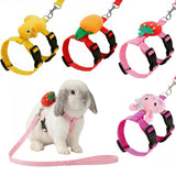 4Pcs Adjustable Bunny Rabbit Harness and Leash Set Small Pet Cute Vest Harness Leash for Bunny Small Pets