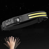 Rechargeable Head Torch Motion Sensor USB Headlamp for Outdoor Activities