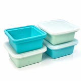 4Pcs Silicone Freezer Tray for Soup Ice Cubes with Lid for Meal Prep Style 2