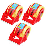 3 Pcs Tape Dispensers Handheld with 3 Rolls for Packing Box Sealing