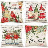 4Pcs Printed Throw Pillow Covers Dwarf Bird Cushion Case for Couch Sofa Decor