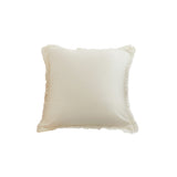 Boho Decorative Throw Pillow Cover with Tassel Trim Farmhouse Fringed Square Cushion Case for Sofa Couch Beige