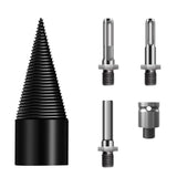 Wood Splitter Drill Bit Set Firewood Splitting Cone with 4 Extension Rods for Electric Drill