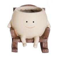 Smily Face Planter Pot Cute Resin Flower Succulent Plant Pot