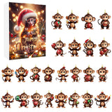 Advent Countdown Calendar – Funny Monkey Christmas Hanging Ornaments Style 1