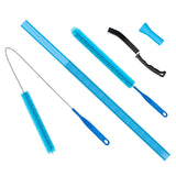 5Pcs Dryer Vent Cleaner Kit Flexible Lint Brush Cleaning Tools for Home Appliances Blue