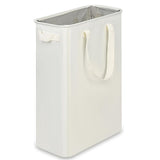 Slim Collapsible Laundry Basket with Handles for Small Spaces Beige