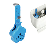 Toilet Tank Cleaning Tablet Holder Adjustable Silicone Metal Hanging Blue