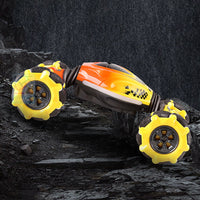 4WD Hand Gesture Sensing RC Stunt Car 360 Degree Off-Road Remote Control Twist Car Toy Yellow