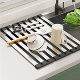 Foldable Over Sink Drying Drainer Stainless Steel Dish Rack for Kitchen