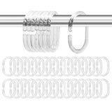36 PCS Clear Plastic Shower Curtain Rings and C Shape Hooks for Bathrooms