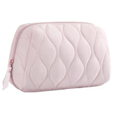 Travel Makeup Bag Puffy Padded Cosmetic Organizer Case Wide Opening Toiletry Pouch Pink