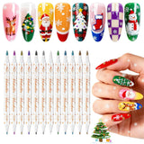 12 Colors DIY Nail Art Pens Set Dual Head Acrylic Nail Polish Paint Markers