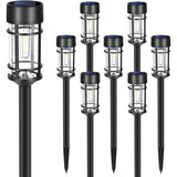 8 Pack Solar Outdoor Garden Pathway LED Night Lamps Waterproof Yard Landscape Lights