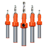 5 PCS 2.8 to 4.0mm Carbide Countersink Drill Bit Set for Woodworking