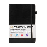 Password Book with A-Z Alphabet Tabs and Elastic Closure Black