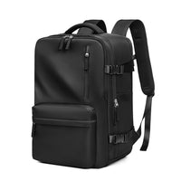 Expandable Travel Backpack Large Water-Resistant Carry on Backpack with Shoe Compartment Black
