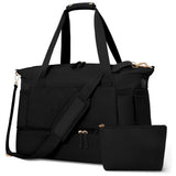 37L Women Fitness Travel Bag Waterproof USB Charging Carry-On Overnight Black