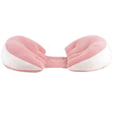 Portable W Shaped Pregnancy Pillow Maternity Support for Side Sleepers Pink