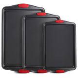 3Pcs Nonstick Carbon Steel Baking Pans Set for Oven Premium Bakeware