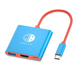 3-in-1 Switch Docking Station 4K HDMI Dock USB-C Hub with USB 3.0 Port for Switch OLED MacBook iPad Blue