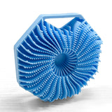 Silicone Body Scrubber Exfoliating Shower Brush with Anti-Slippery Handles Bathing Tool Blue